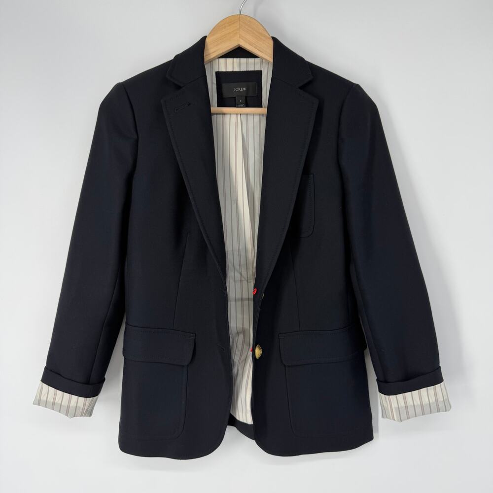 J. Crew Rhodes Blazer 100% Wool Single Breasted Gold Button Jacket Career Preppy - Picture 10 of 13